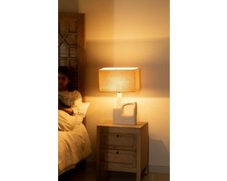 Sarafay Large Handcrafted Ecomix Table Lamp with Shade | Sustainable Boho Modern Desk Lamp for Living Room, Bedroom
