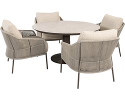 Sarah Florence low dining tuinset 130xH69 cm 5 delig keramiek terre Taste 4SO