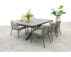 Sara/Montreal tuinset met uitschuifbare tuintafel - 6 persoons