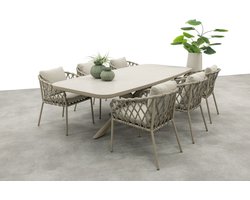 Sara/Soreno deens ovale tuinset 240x110 cm. - Latte