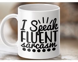 sarcasme mok, grappige mok, humor cadeau, i speak sarcasm, cadeau collega, gift vriend, koffie mok, thee mok, sarcastisch gift, leuke mok, joke mug, humor mok, sarcasme spreuk