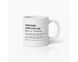 Sarcasme Specialist Koffiemok – Grappige Definitie Beker voor Humor & Wijsheid – Perfect Cadeau voor Vrienden & Collega’s