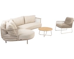 Sardinia chaise longue loungeset 4 delig aluminum latte 4 Seasons Outdoor