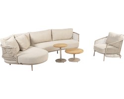 Sardinia chaise longue loungeset 5 delig aluminum latte 4 Seasons Outdoor