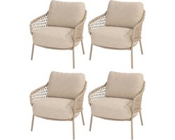 Sardinia low dining tuinstoel latte 4 Seasons Outdoor set van 4
