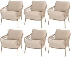 Sardinia low dining tuinstoel latte 4 Seasons Outdoor set van 6
