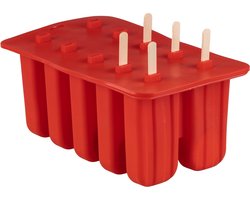 Sareva IJsjesmaker - 10 ijsjes - Rood - Siliconen - Easy Release - Herbruikbaar