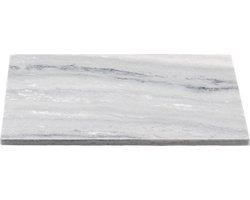 Sareva® - Marmeren Snijplank - Serveersteen - 21 x 29 cm - Anti-slip voetjes - Wit - Grijs