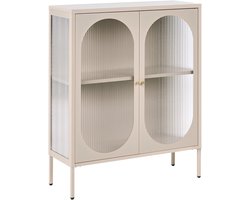 SARRE - Vitrinekast - Beige - Staal