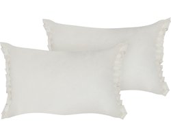 SASSAFRAS - Set van 2 kussens - Gebroken wit - 30 x 45 cm - Linnen