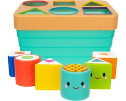 Sassy - Vormenstoof Baby en Peuter - Vormen sorteren - 6 stukjes Sushi in zachte textuur - Speelset - Sushi Sorter