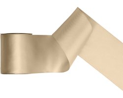 Satijn lint 100mm breed koud goud, rol 25 meter - hobbylint - sierlint - cadeaulint - satin ribbon