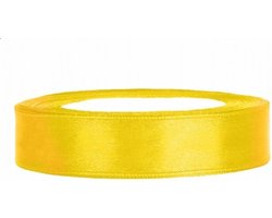 Satijn lint geel 12 mm. x 25 mtr.