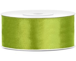 Satijn Lint Lime Groen 25mm 25m
