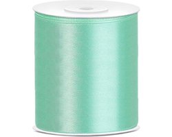 Satijn Lint Mintgroen 100mm 25m