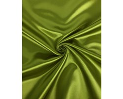 Satijn Stof Lime Groen – 100% Polyester – 150 cm Breed – Glanzend & Soepel – Voor Avondjurken en Decoratie