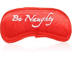 Satijnen blinddoek 'Be Naughty' - rood