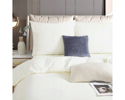 Satijnen Dekbedovertrek 220x200 Wit Effen - 3 Delig