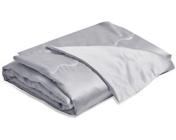 Satijnen Deken - Koelend, Zijdezacht, Glad en Glanzend - voor Bed en Bank - Grijs - 220x240 cm