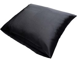 Satijnen Kussensloop - Zwart - 60 x 70 - Goed voor Huid en Haar