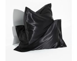 Satijnen kussensloop zwart **BEST QUALITY** / silk/cottonpillow case black / satijn / 60x70cm / geschenk / cadeautje voor haar