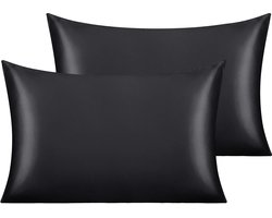 Satijnen kussenslopen - luxe en zacht - set van 2 - 50 x 75 cm