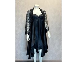 Satijnen lingerieset - Black