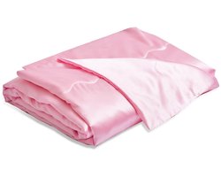 Satijnen Plaid - Koelend Zijdezacht Lichtgewicht - Voor Bed Bank en Reizen - Roze 200x200 cm