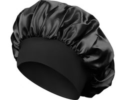 Satijnen Slaapmuts - 1 Stuk - Bonnet satijn - Satijnen Bonnet - Haarnetje - Zwart
