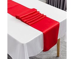 Satijnen tafelloper 30 x 275 cm voor verjaardagsfeesten en banketten