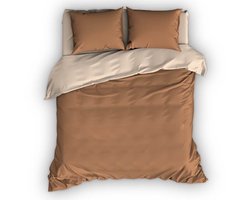 Satin d'Or Reverso Dekbedovertrek - Tweepersoons - 200x200/220 cm - Cappuccino/Ivoor