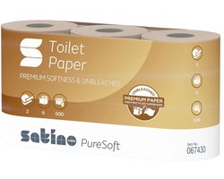 Satino PureSoft | 36 rollen | 6 x 6 x 600 vel | toiletpapier | Ecolabel | Naturel