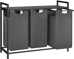 Sattire Wasbox in Multi Color met Plank – Uitschuifbaar 3-vaks Ontwerp – Met Deksel, Afneembare Waszak & Stevig Metalen Frame