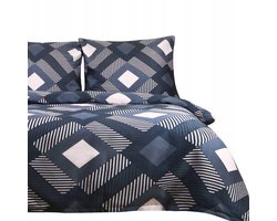 SATYNLOVE Katoen satijnen dekbedovertrek 160x200 cm - Geometrisch met strepen