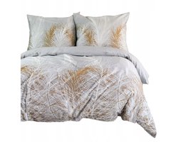 SATYNLOVE Katoen Satijnen Dekbedovertrek Set 160x200 Grijs Goud