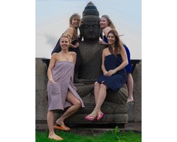 Sauna handdoek donkerblauw - omslagdoek met klittenband