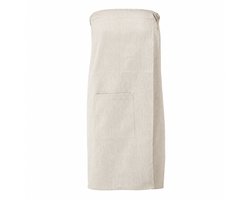 Sauna Handdoek - Linnen Saunakilt met Sluiting - Sauna Handdoek Vrouwen - 100% Linnen - Saunaschort met Klittenband en Elastiek - XS-XXL - Beige