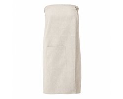Sauna Handdoek - Linnen Saunakilt met Sluiting - Sauna Handdoek Vrouwen - 100% Linnen - Saunaschort met Klittenband en Elastiek - XS-XXL - Beige