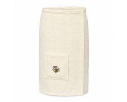 Sauna Handdoek - Sauna Handdoek met Sluiting en Opbergvak - 100% Katoen - XS-XXL - Saunakilt Dames - Saunadoek - Sauna Handdoek met Klittenband - Beige