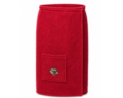 Sauna Handdoek - Sauna Handdoek met Sluiting en Opbergvak - 100% Katoen - XS-XXL - Saunakilt Dames - Saunadoek - Sauna Handdoek met Klittenband - Rood