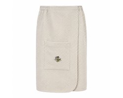 Sauna Handdoek - Sauna Handdoek met Sluiting en Opbergvak - Linnen Wafel - XS-XXL - Saunakilt Dames - Saunadoek - Sauna Handdoek met Klittenband - Beige