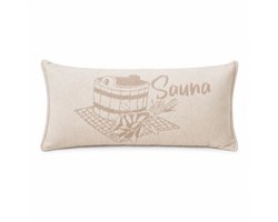 Sauna Kussen - Sauna Hoofdsteun - Hypoallergeen en Vochtabsorberend - 22x50cm - 100% Katoen - Beige