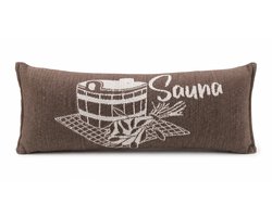Sauna Kussen - Sauna Hoofdsteun - Hypoallergeen en Vochtabsorberend - 22x50cm - 100% Katoen - Bruin