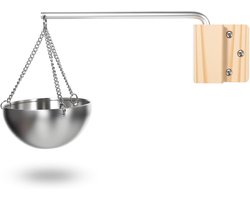 Sauna-oliebekerset - Sauna-aromatherapie-oliecontainer - Etherische olie-diffuserkom - Hangend - Geschikt voor spa's, traditionele sauna's - SPA-etherische oliekom met houten schaal en schroeven