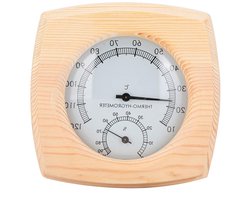 Sauna Thermometer en Hygrometer, 2 in 1 Houten Hygrothermograaf voor Sauna's en Stoomcabines, Ideaal voor Binnengebruik en Precisie Metingen