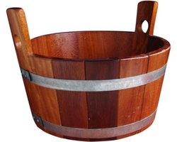 Sauna Voetenbad Gelakt van Kambala-hout (16L)