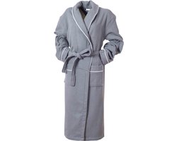 Sauna Wafel Bamboe badjas, met Badstof van Binnen, Antraciet XXL