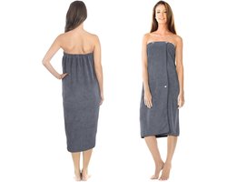 Saunahanddoek voor Dames met Knopen - 400 g/m² Microvezel, Ergonomisch Ontwerp met Zakken en Elastiek, Perfect voor Sauna, Badkamer en Zwembad