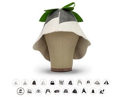 Saunahoed voor dames en heren - vilten sauna-accessoire voor optimale wellness - motief belletjes (groen) - inclusief sauna-gids