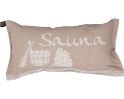 Saunakussen en reiskussen, 40 x 22 cm, linnen/katoen, gemaakt in Finland